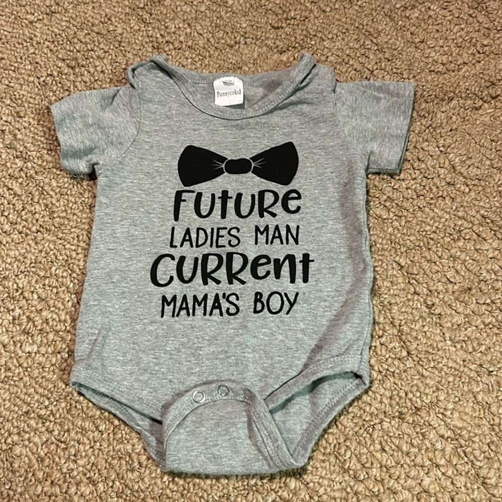 “Future ladies man, current mama’s boy” one piece baby boy